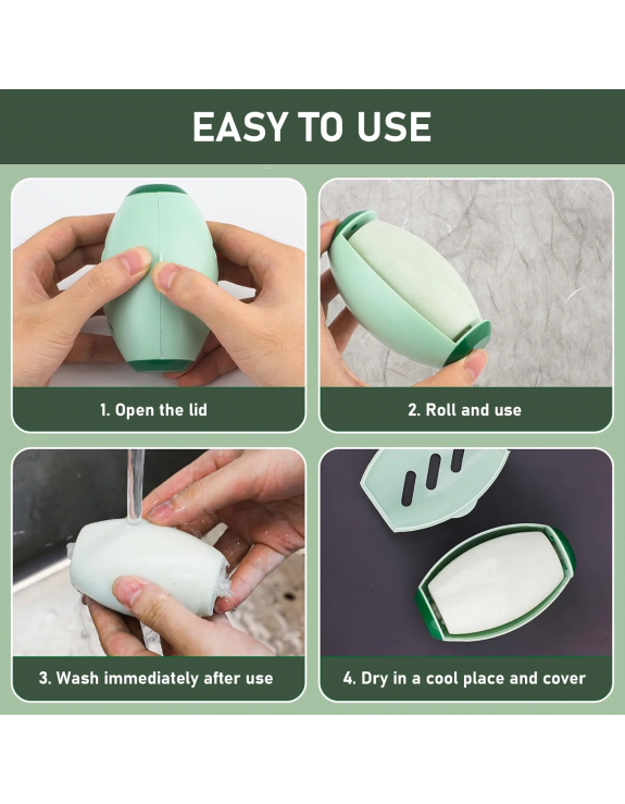 2 Pack Reusable Lint Roller Washable Mini Lint Remover for Cat Dog Pet Hair Rollers Travel Size Sticky Cleaner Hair Remover for Clothes