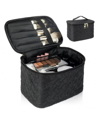 Makeup Bag With Brush Storage For Women Travel Toiletry Bag Cosmetic Bag Large For Travel Essentials Travel-Size Toiletries