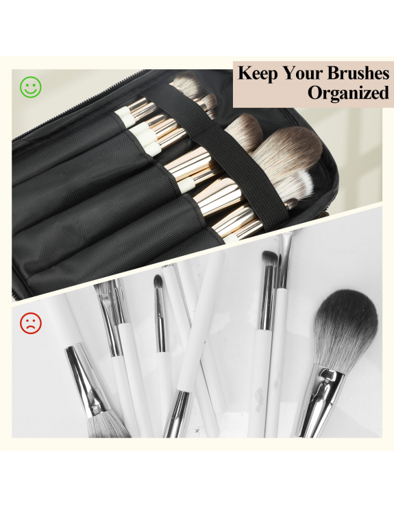Makeup Bag With Brush Storage For Women Travel Toiletry Bag Cosmetic Bag Large For Travel Essentials Travel-Size Toiletries