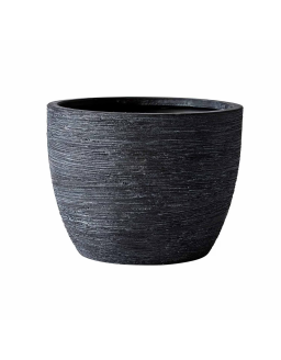 4.5" Textured Matte Ceramic Pot, Black