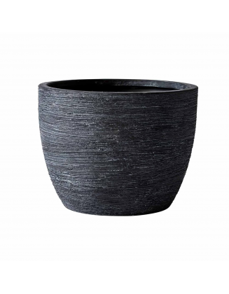 4.5" Textured Matte Ceramic Pot, Black