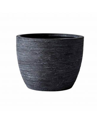 4.5" Textured Matte Ceramic Pot, Black