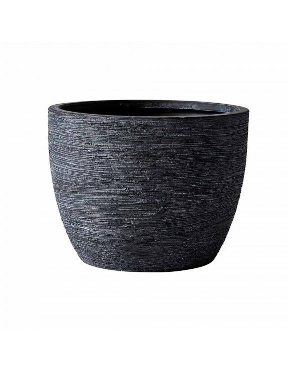 4.5" Textured Matte Ceramic Pot, Black