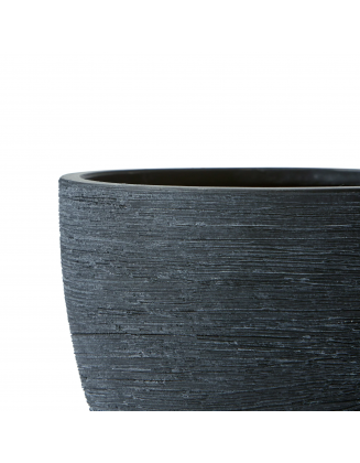 4.5" Textured Matte Ceramic Pot, Black