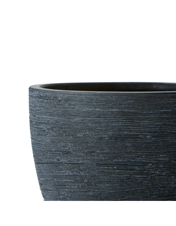 4.5" Textured Matte Ceramic Pot, Black