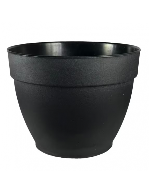 Recycled Plastic Planter, 8.6 inch Opening Diameter, Black Color