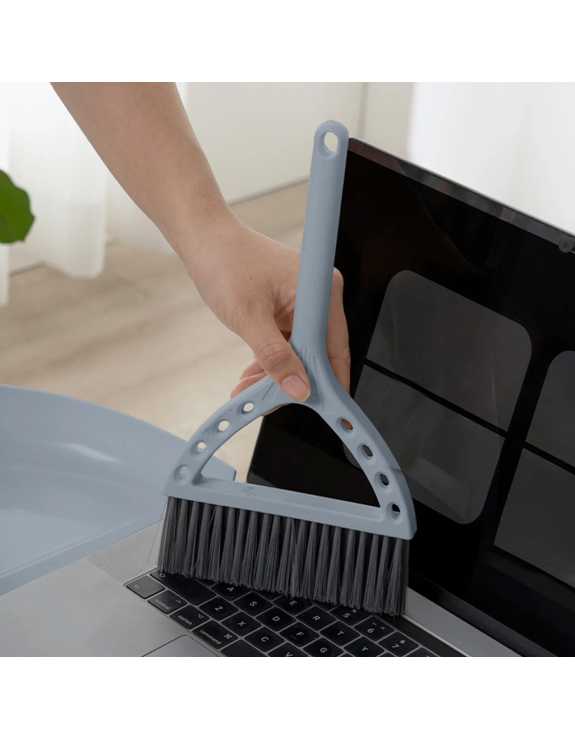 Desktop Broom and Dustpan Set with Soft Fur Brush for Table Bed Windowsill Cleaning